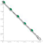 10k White Gold Diamond and Emerald Bracelet - Image 3