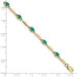 10k Diamond and Oval Emerald Bracelet - Image 4