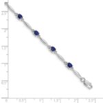 10k White Gold Diamond and Sapphire Bracelet - Image 3