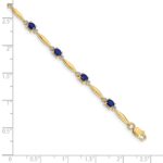 10k Diamond and Oval Sapphire Bracelet - Image 4