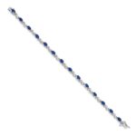 10k White Gold Diamond and Sapphire Bracelet - Image 2