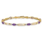 10k Diamond and Amethyst Bracelet - Image 3