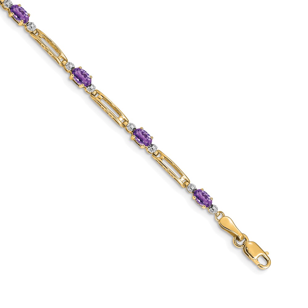 BM4492-AM-001-1YA.jpg 10k Diamond and Amethyst Bracelet - Image 1