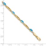 10k Diamond and Blue Topaz Bracelet - Image 4