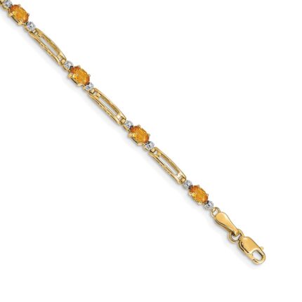 10k Diamond and Citrine Bracelet