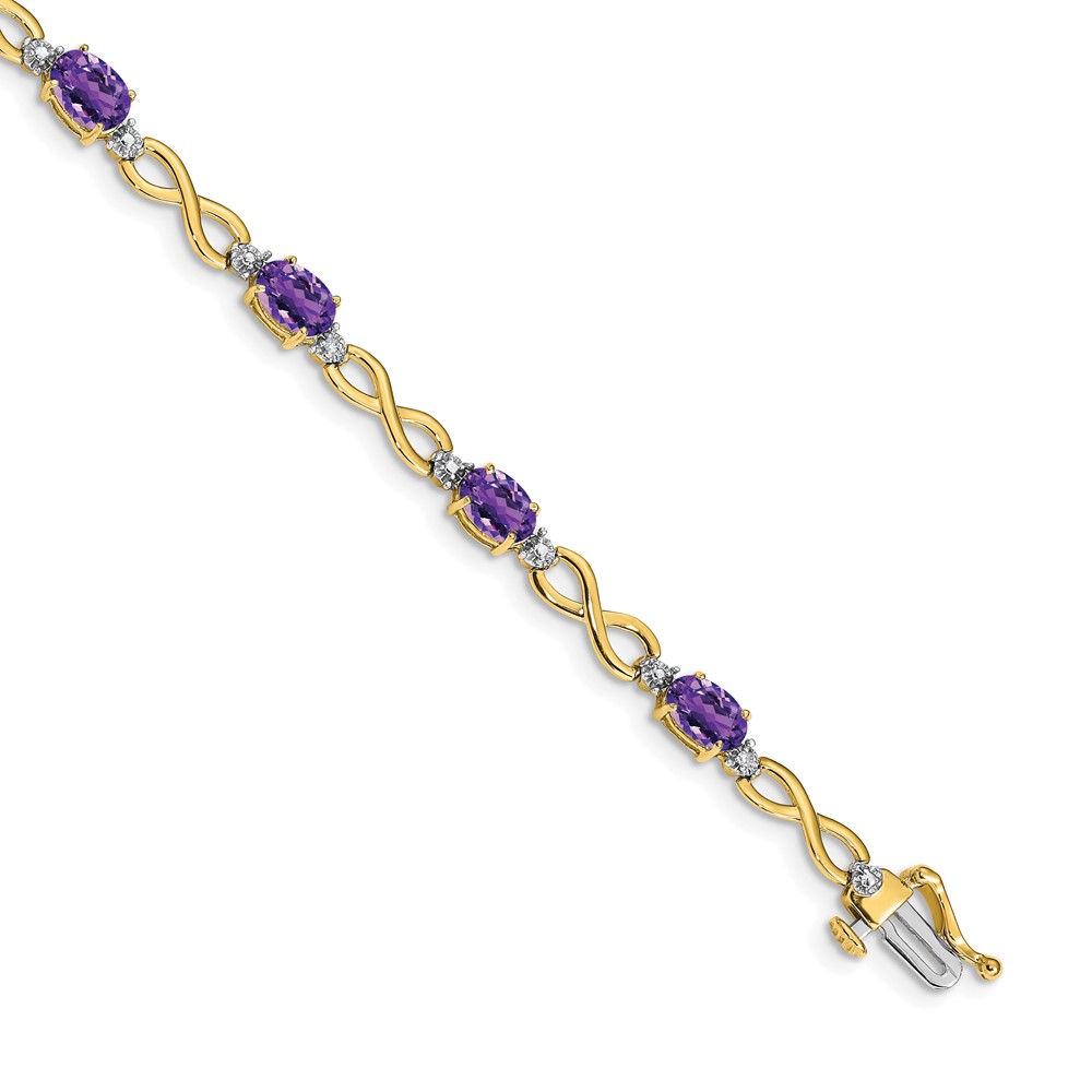BM4494-AM-003-1YA.jpg 10k Amethyst and Diamond Infinity Bracelet - Image 1