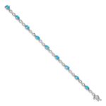 10k White Gold Blue Topaz and Diamond Infinity Bracelet - Image 2
