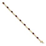 10k Garnet and Diamond Infinity Bracelet - Image 2