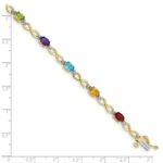 10k Rainbow Gemstone and Diamond Infinity Bracelet - Image 4
