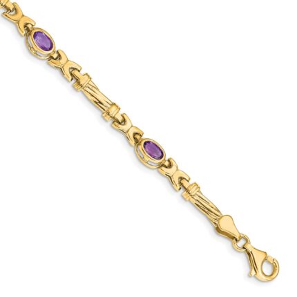 10k Amethyst 4 Stone Bracelet