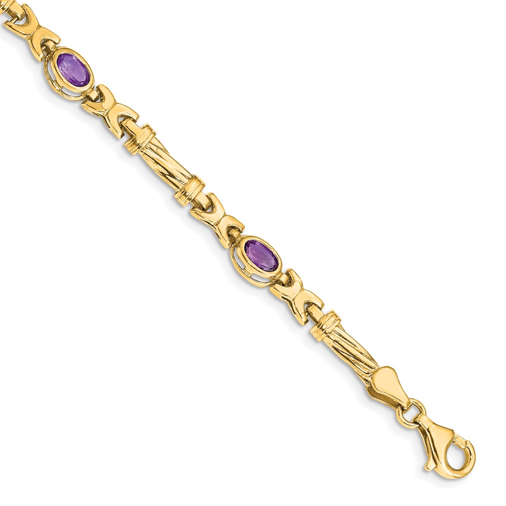 BM4497-AM-1Y.jpg 10k Amethyst 4 Stone Bracelet - Image 1