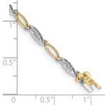 10k Two-tone Diamond 7.5in Link Bracelet - Image 3