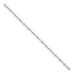 14k White Gold Complete 1/10 carat Diamond Hearts 7 inch Tennis Bracelet - Image 2