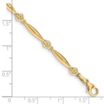 14k Complete 1/20 carat Diamond Heart 7 inch Bracelet - Image 3