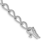 14k White Gold Complete 1 carat Diamond Fancy Link 7 inch Bracelet