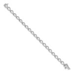 14k White Gold Complete 1 carat Diamond Fancy Link 7 inch Bracelet - Image 2