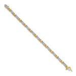 14k Two-Tone 1/2 carat Lab Grown Diamond VS/SI+ G+ Complete 7 inch X Fancy Bracelet - Image 2