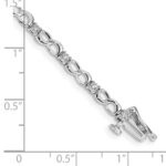 14k White Gold Complete 1/6 carat Diamond Figure 8 Link 7 inch Bracelet - Image 3