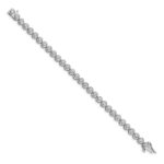14k White Gold 1 carat Lab Grown Diamond VS/SI+ G+ Complete 7 inch Circle Link Bracelet - Image 2