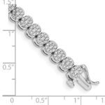 14k White Gold Complete 3 carat Diamond Cluster Setting 7 inch Tennis Bracelet - Image 3