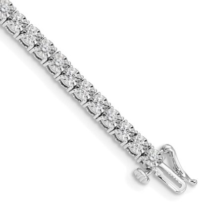 14k White Gold 2 carat Lab Grown Diamond VS/SI+ G+ Complete 7 inch Illusion Setting Bracelet