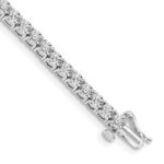 14k White Gold Complete 2 carat Diamond Illusion Setting 7 inch Tennis Bracelet