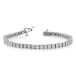 14k White Gold Complete 2 carat Diamond Illusion Setting 7 inch Tennis Bracelet - Image 3