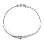 14k White Gold Fancy Florina Complete 1/2 carat Diamond Half-Bangle 7 inch Bracelet with 0.5 inch Extender - Image 2