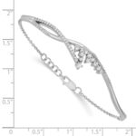 14k White Gold Fancy Florina Complete 1/2 carat Diamond Half-Bangle 7 inch Bracelet with 0.5 inch Extender - Image 3