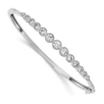 14k White Gold 1 1/2 carat Lab Grown Diamond VS/SI+ G+ Complete Bangle Bracelet