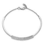 14k White Gold 1 carat Lab Grown Diamond VS/SI+ G+ with .5 inch extension Complete Bangle Bracelet - Image 2