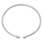 14k White Gold Complete 1/4 carat Diamond Square Flexible Cuff Bangle Bracelet - Image 2