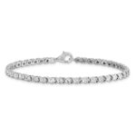 14k White Gold 1/4 carat Lab Grown Diamond VS/SI+ G+ Complete 7 inch Fancy Tennis Bracelet - Image 3