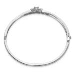 14k White Gold 1 carat Lab Grown Diamond VS/SI+ G+ Double Strand Infinity and Round Complete Bangle Bracelet - Image 2