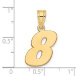 14k Polished Block Number 8 Pendant - Image 2