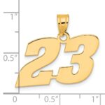 14k Polished Block Number 23 Pendant - Image 4