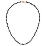 14k 4-5mm Black Near-Round Freshwater Cultured Pearl Necklace - Image 4