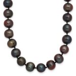 14k 8-9mm Black Near-Round Freshwater Cultured Pearl Necklace