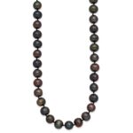 14k 8-9mm Black Near-Round Freshwater Cultured Pearl Necklace - Image 2