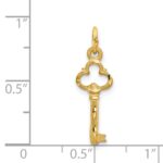 14K Polished Diamond-cut 3D Key Charm - Image 4
