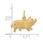14k Satin Diamond-cut Pig Charm - Image 4