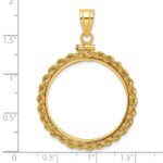 Wideband Distinguished Coin Jewelry 14k Polished Rope 27.0mm x 2.35mm Screw Top Coin Bezel Pendant - Image 4
