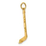 14k Satin Diamond-cut Hockey Stick Charm - Image 4