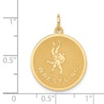 14k WRESTLING 19mm Engravable Disc Charm - Image 4