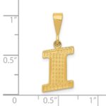 14k Textured Initial I Charm - Image 3