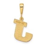 14k Textured Initial J Charm - Image 3