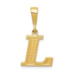 14k Textured Initial L Charm