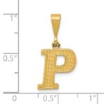 14k Textured Initial P Charm - Image 3