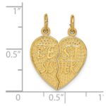 14k BEST SISTER 2-Piece Break-apart Heart Charm - Image 4