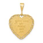 14k Reversible FOR MY DAUGHTER / YOU ARE MY PRIDE AND JOY Heart Charm - Image 3